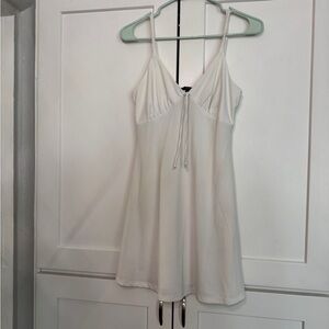 Forever 21 Cream Textured V-Neck Top